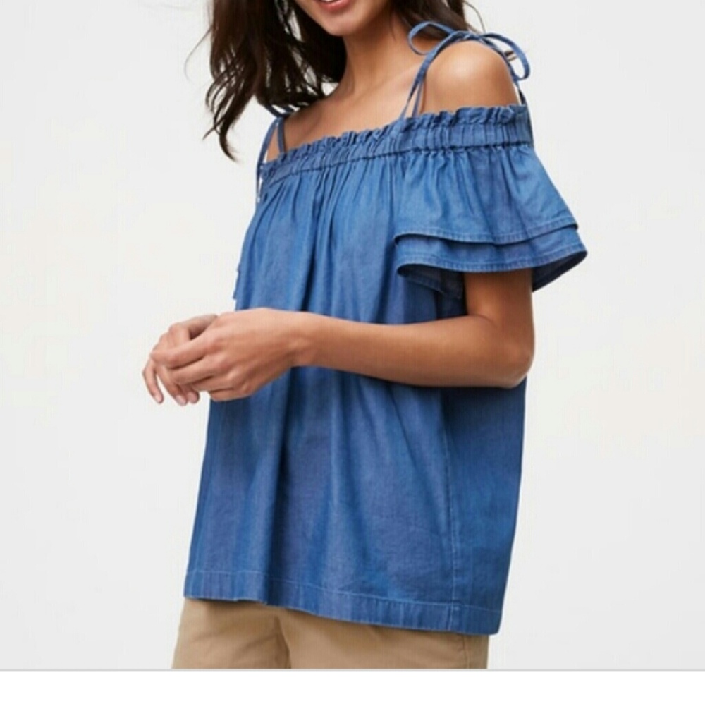 Denim off the shoulder top